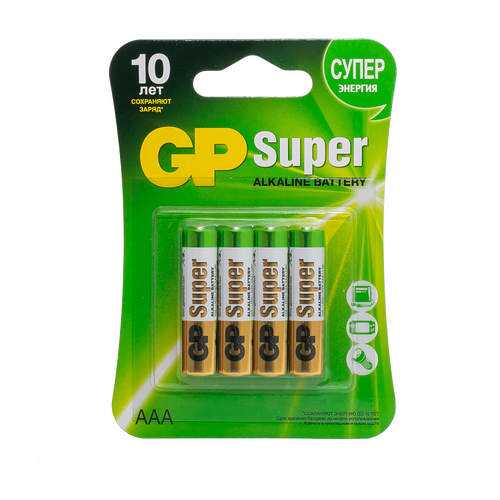 Батарейка GP Batteries Super Alkaline Battery AAA 4 шт в Ситилинк